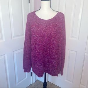 Faded Glory argyle front design multi colored long sleeve scoop neck sweater XL